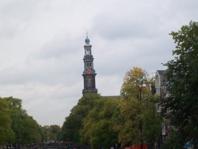 Bell tower of the largest Protestant Church Amsterdam NL