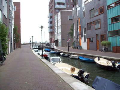 Canal of the outer city Amsterdam NL