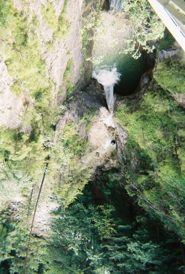 View of the waterfalls in the Pollat gorge from The Marie Bridge Neuschwanstein AUS