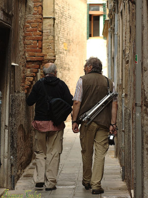 IMG_6195: Venice, me walking with Silvano, photo by  Bianca Celot