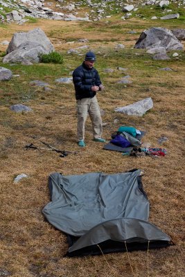 Brian breaking camp