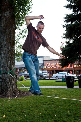 Sam on Slackline