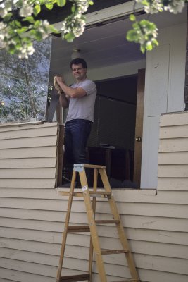 Scott helping me with door