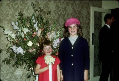 Flowergirl Mandy Halsall and her sister Katrina