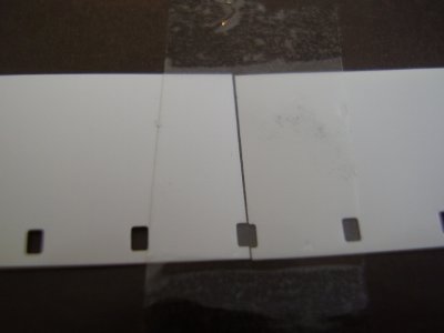 Tape applied to un-pressed film