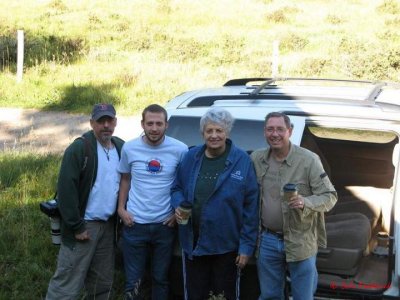 Dale, Mark, Mom and Dave after a run into town