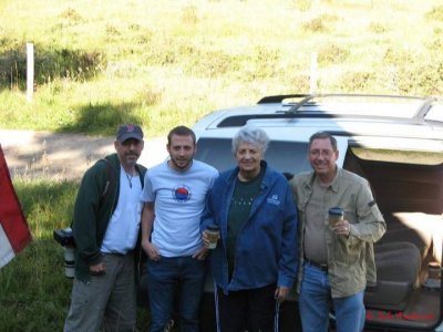 Dale, Mark, Mom and Dave after a run into town