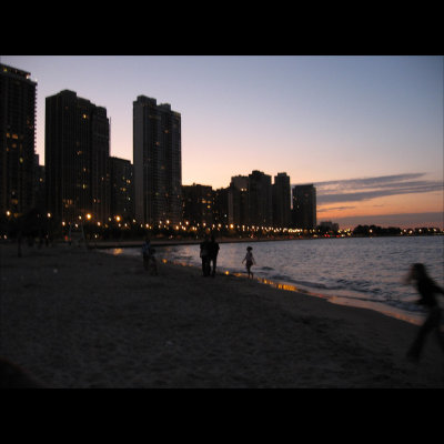 Beach at Lakeshore Drive; end of the Magnificent Mile