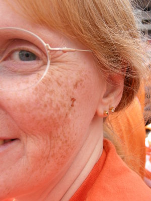 My orange T blends with my freckles