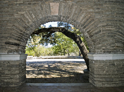 Patio/dance floor from portico