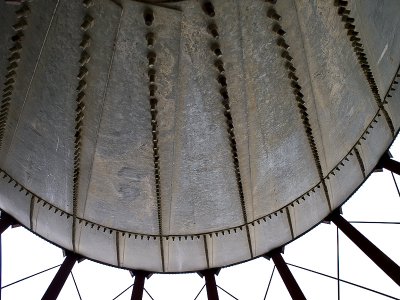 Storage tank, looking up from inside