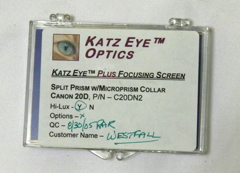 20D Katz-Eye Plus Split Prism Focus Screen with Hi-Lux brightness treatment