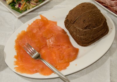 Homemade Pumpernickel bread and smoked salmon