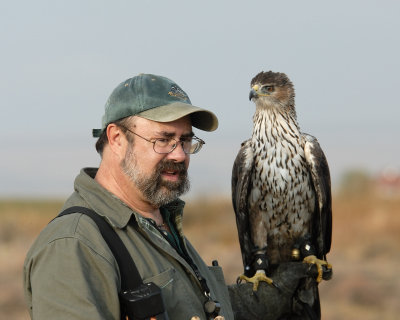 Brian Kellogg and his Bonelli's Eagle