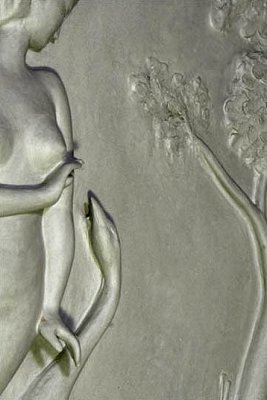 Leda and the Swan - relief made in clay and cast in bounded marble