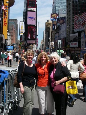 Times Square with Roxanne and Joanie