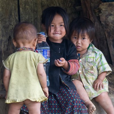 Black Thai children in Ban Lac Ken