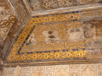 Gold leaf restoration of ceiling