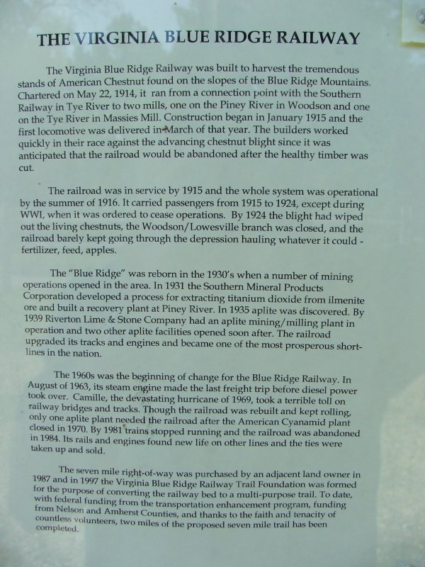 History of the Virginia Blue Ridge RR