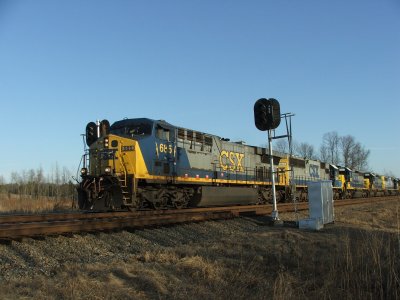 A CSX power move north past the Jones signals.