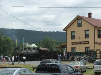 3PM Train backing by the station