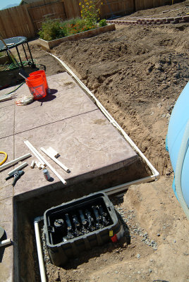 Valve box, valves, pipes all done