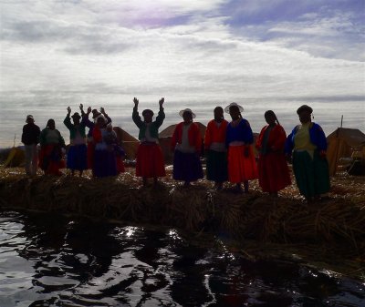 Farewell On Uros Island, Titicaca Lake