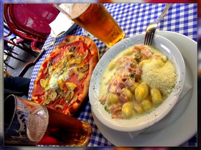 Pizza And Galushkas With Cured Ham ! Brno, Czechia