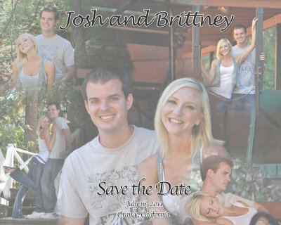 Josh and Britt, save the date with text