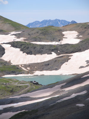 snow fed lake on Imogene