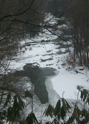 Cross Shaped Opening in Frozen Cherry River v tb0111lir.jpg