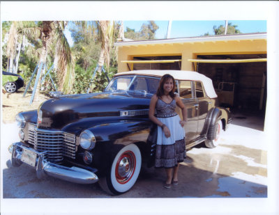 Ashley Jones and car at Bonnet House