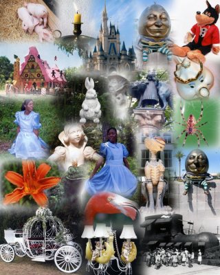 Black Alice in Wonderland collage