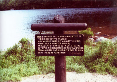 Sign at the bottom of Old Man in the Mountain