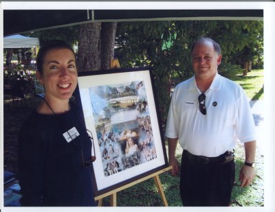 For Our Troops collage pictured with Curator of Bonnet House Museum and Marc Gagnon