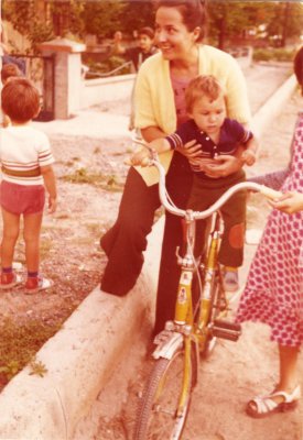 1976, Brother, me and aunt Sakire on the bike