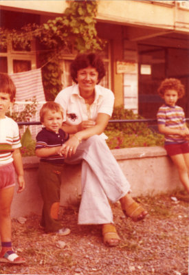 1976, brothers half, me and mother by the way on the corner our neighbors daughter Aysun, Istanbul, Yesilkoy