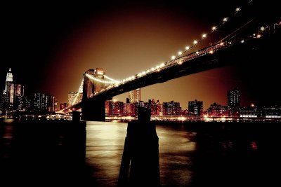 Magical Brooklyn Bridge at night