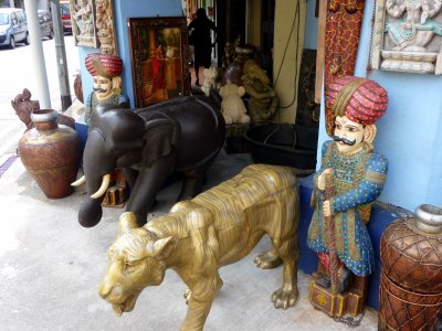 Close-up of some of the Indian art that was for sale.