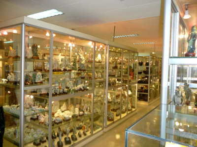 Display cases at a jade shop that we went to in Singapore. I disappointed them by not buying anything!