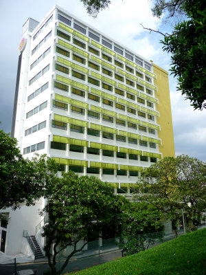 View of the Hotel Re where I stayed in Singapore. It is located on Pearl's Hill.