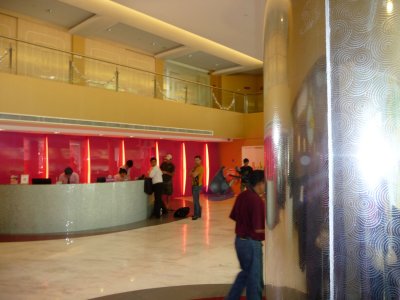 It is very funky; with bright colors, mirrors and with lots of chrome. It was a fun place to stay!
