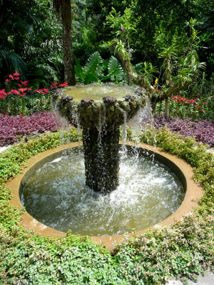 Another fountain at the National Orchid Garden of Singapore.