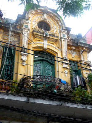 A French colonial looking apartment building in the Old Quarter section.