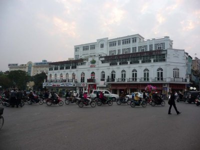 I walked across this wide square in Hanoi taking my life into my hands with all the motorbike traffic!