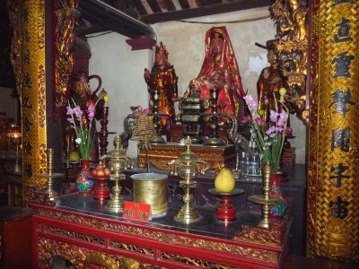One of several Buddhist shrines that were on display in the Tran Quoc Pagoda.