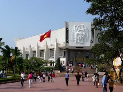 Entrance to the Ho Chi Minh Museum, which is located next to his tomb.