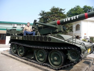 Me sitting on a Vietnam era U.S. tank.