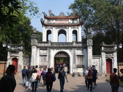 The front gate of the Quan Thanh Temple in Hanoi. The temple is dedicated to Saint Tran Vu.