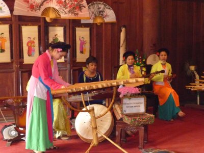 These women performed for us at the Quan Thanh Temple.